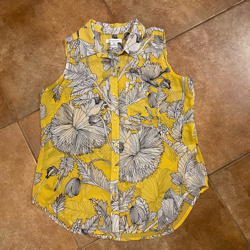 Sheer Sleeveless Top Sz Med